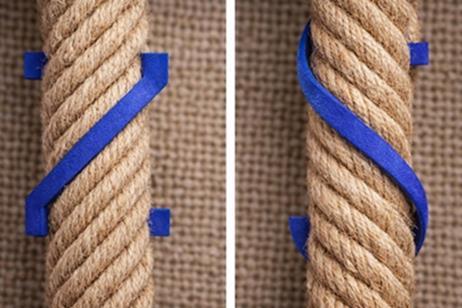 Illustration of yarn twist.